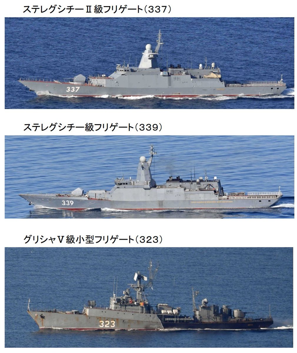 A 10-ship Russian naval group passed westbound thru the Tsugaru Strait 10 March between the Japanese main islands of Honshu and Hokkaido, retracing the route these ships took in Feb. Destroyer ADMIRAL PANTELEYEV 548 led the group that included corvettes SOVERSHENNY 333