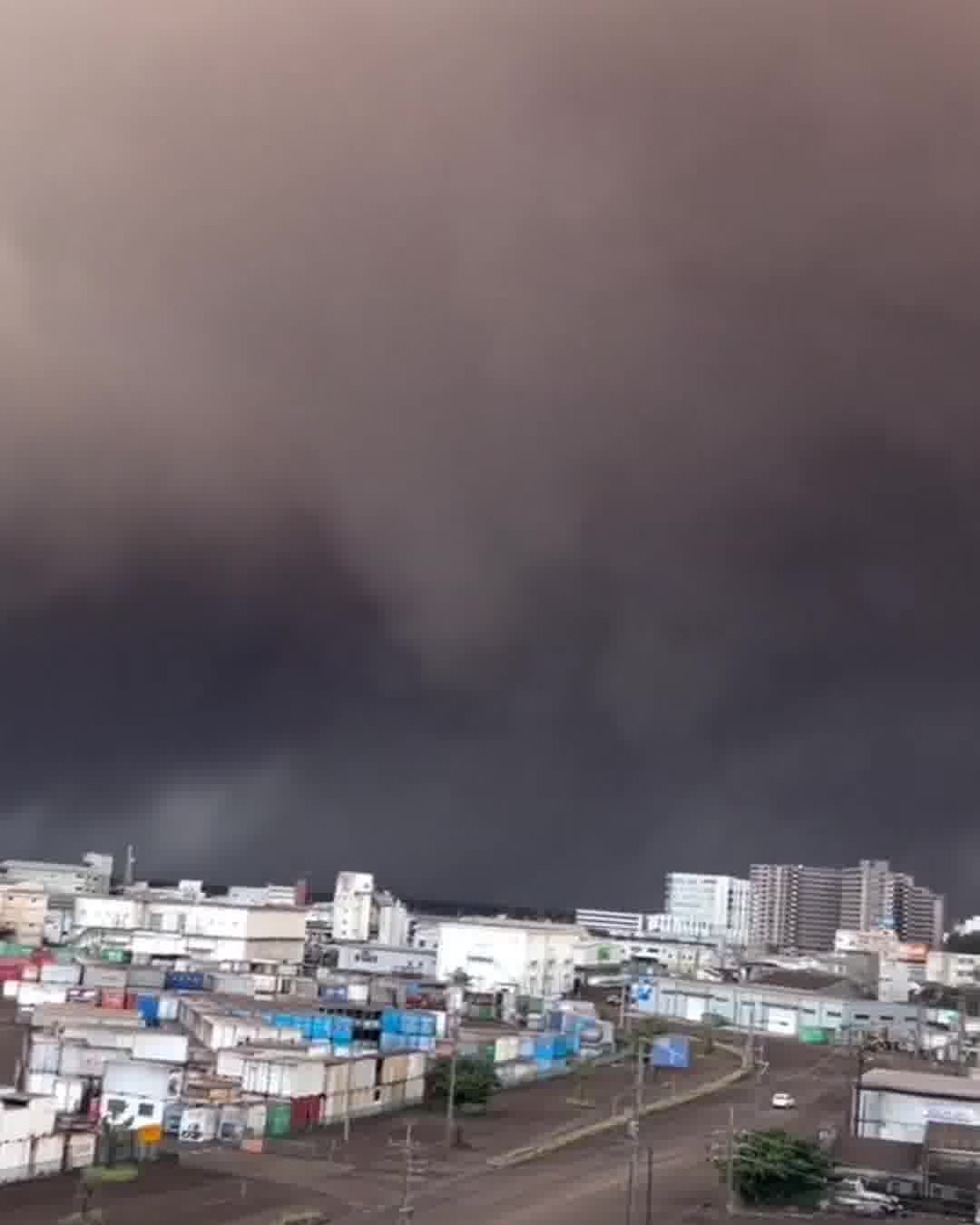 Ashfall has been reported in Kagoshima City following a large eruption of Japan's Sakurajima volcano. While the volcano erupts frequently, this particular eruption has blanketed Kagoshima City in a layer of volcanic ash